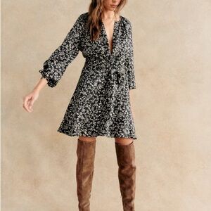 NWT Sézane Floral Noir Mini Dress